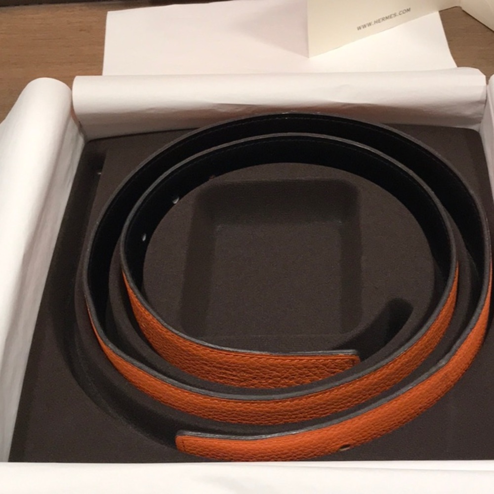 Hermes Belt strap 80cm orange/black